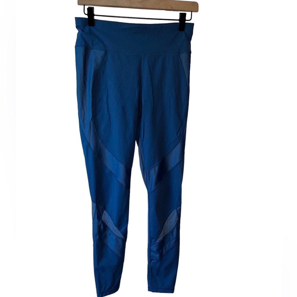 Sweaty Betty Power 7/8 Leggings Small Blue Wetlook Mesh